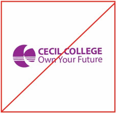 Cecil College logo in an unsupported color