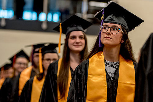 Students at graduation.