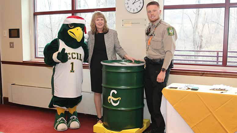 Dr. Bolt with Gibson and Garett Shaffer during the time capsule closing event.