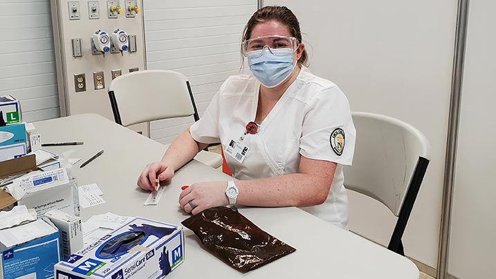 Brooke Wood, nursing student at the Union Hospital Vaccination Clinic