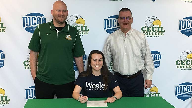 Katie Shields signs a letter of intent to play soccer at Wesley College