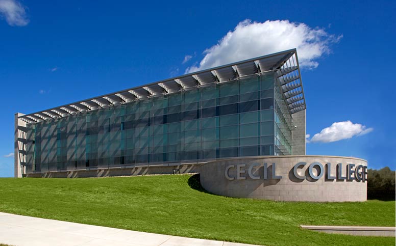 Engineering and Mathematics Building on the North East Campus of Cecil College.