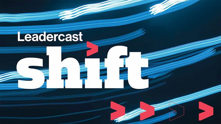 Leadercast Shift logo.