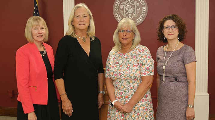 From left are: Mary Way Bolt, Cecil College President; Sarah W. Colenda, Cecil College Board Member; Charlene Notarcola, Circuit Court Clerk for Cecil County; and Dr Ozden Coksaygan, Cecil College’s Newest Board Member.