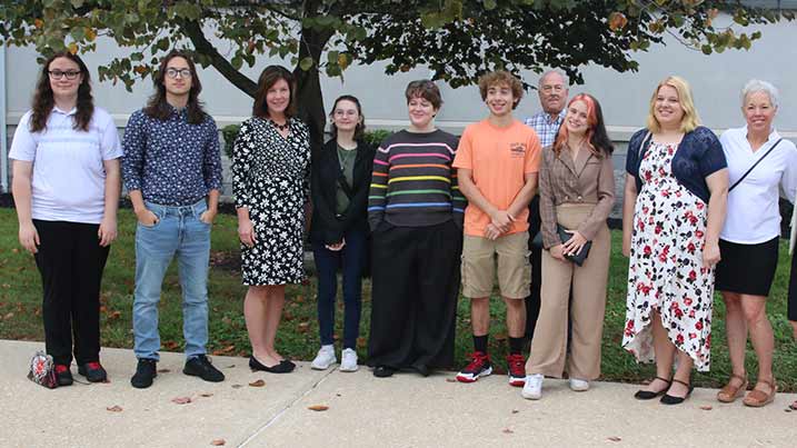 Scholarship recipients with Cecil College staff.