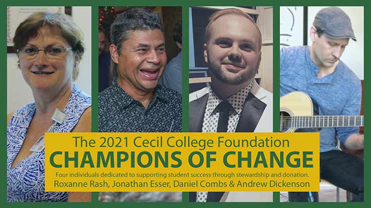 Champions of Change, from left to right: Roxanne Rash, Jon Esser, Dan Combs, and Andrew Dickinson.