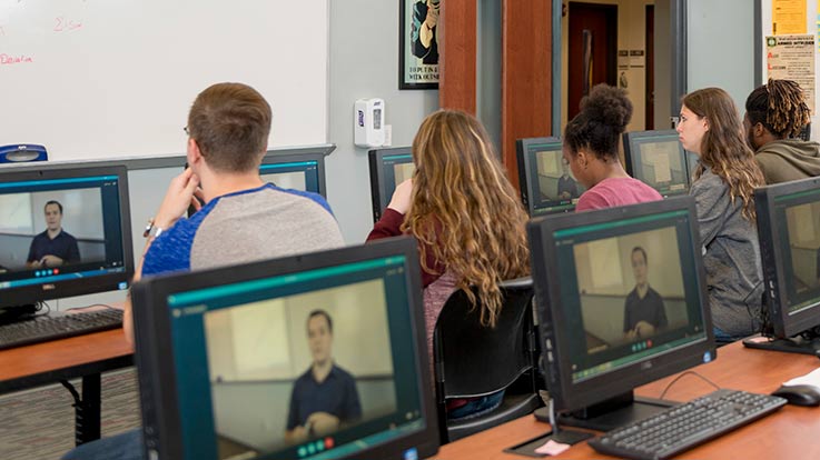 Students in a classroom.