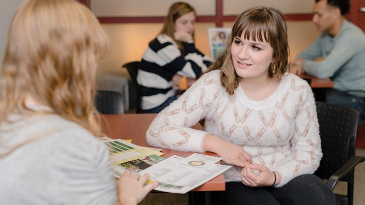 Student meeting with an Admissions Officer.