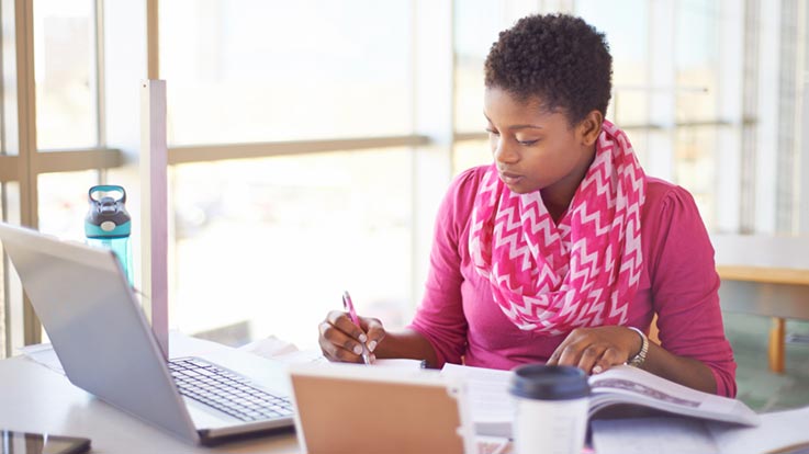 A student studying.