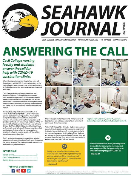 Seahawk Journal cover, Spring 2021.