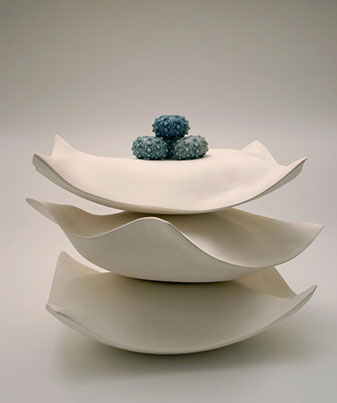 White ceramic sculpture.